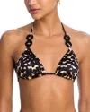 Staud Lido Bikini Top Tortoise In Black