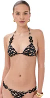 Staud Lido Bikini Top Tortoise In Brown