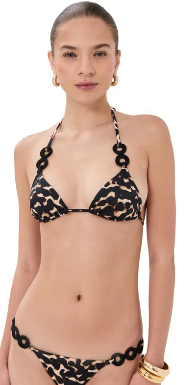 Staud Lido Bikini Top Tortoise In Brown