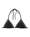 Staud Lido Embellished Triangle Bikini Top In Black