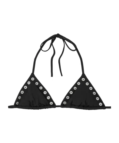 STAUD LIDO EMBELLISHED TRIANGLE BIKINI TOP
