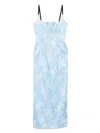 Staud Carol Print Sleeveless Maxi Dress In Blue