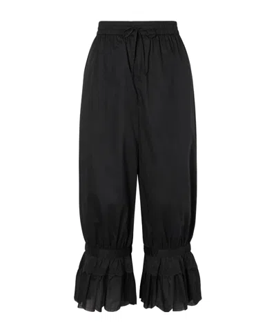 Staud Light Cotton Cropped Pants In Black