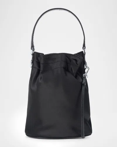 Staud Lila Mini Satin Top-handle Bag In Black