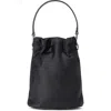 Staud Lila Satin Mini Bucket Bag In Black
