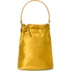 Staud Lila Satin Mini Bucket Bag In Yellow