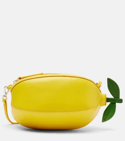 Staud Limona Leather Shoulder Bag In Yellow