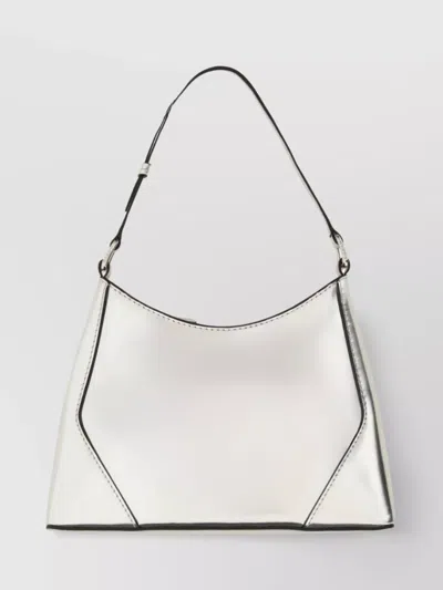 Staud "linda" Metallic Finish Structured Shape Shoulder Bag