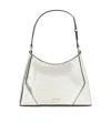 Staud Linda Metallic Zipped Shoulder Bag In Silver