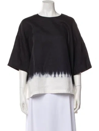 Pre-owned Staud Linen Bateau Neckline Sweatshirt In Blue