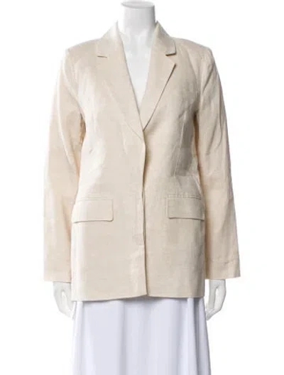 Pre-owned Staud Linen Blazer In Neutral