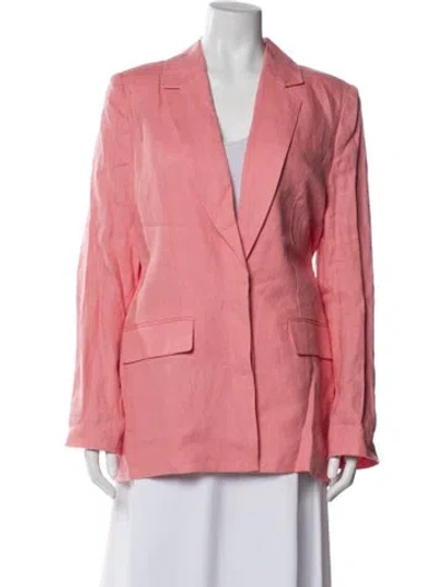 Pre-owned Staud Linen Blazer In Pink
