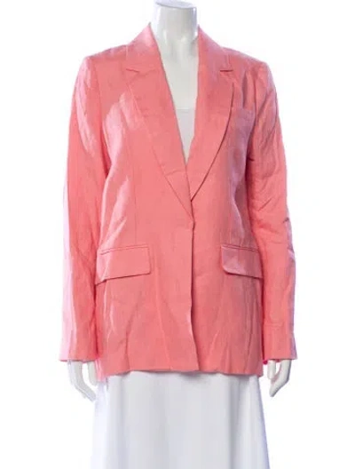 Pre-owned Staud Linen Blazer In Pink
