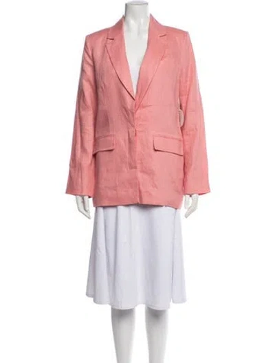 Pre-owned Staud Linen Blazer In Pink