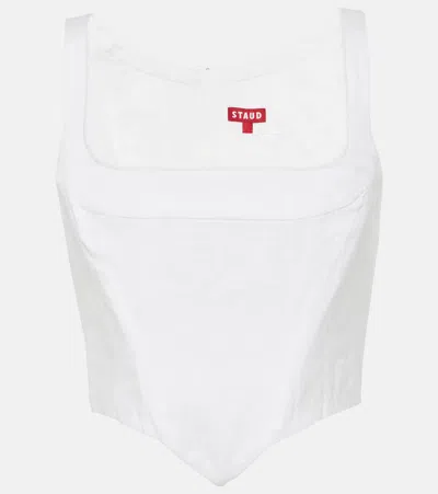 Staud Linen Bustier In White