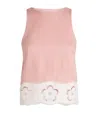 Staud Linen Cut-out Mika Top In Pink
