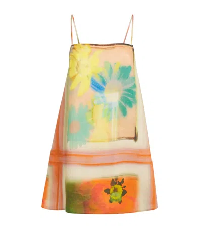 Staud Linen Floral Laura Mini Dress