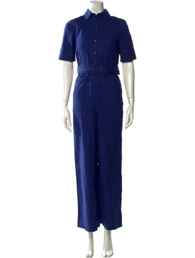 Pre-owned Staud Linen Jumpsuit In Blue
