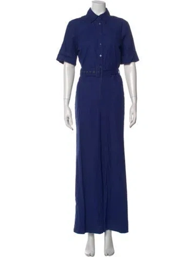 Pre-owned Staud Linen Jumpsuit In Blue