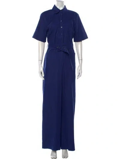 Pre-owned Staud Linen Jumpsuit In Blue