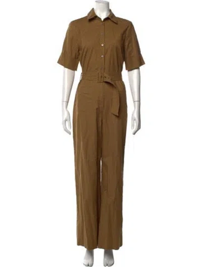 Pre-owned Staud Linen Jumpsuit In Brown