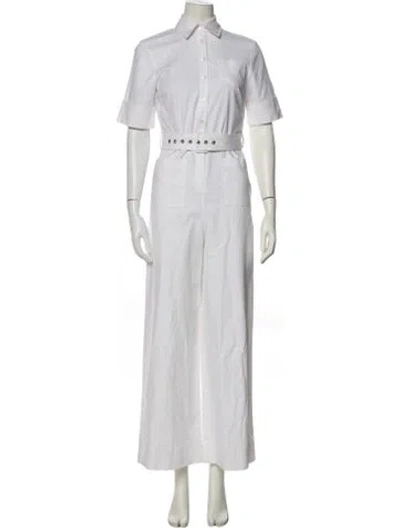 Pre-owned Staud Linen Jumpsuit In White