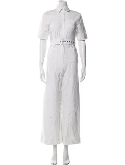 Pre-owned Staud Linen Jumpsuit In White