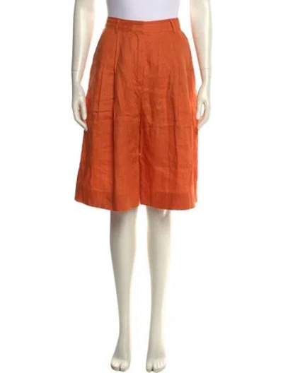 Pre-owned Staud Linen Knee-length Shorts In Orange