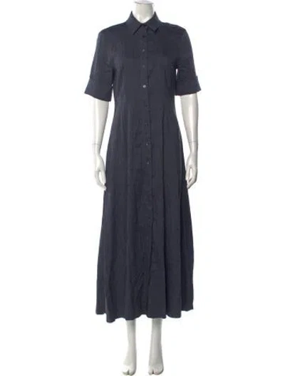 Pre-owned Staud Linen Long Dress In Blue