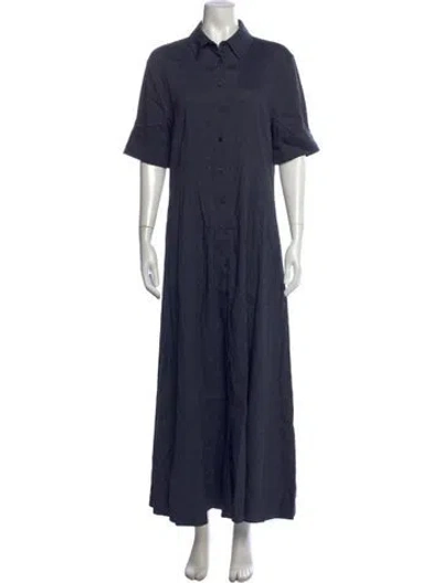 Pre-owned Staud Linen Long Dress In Blue