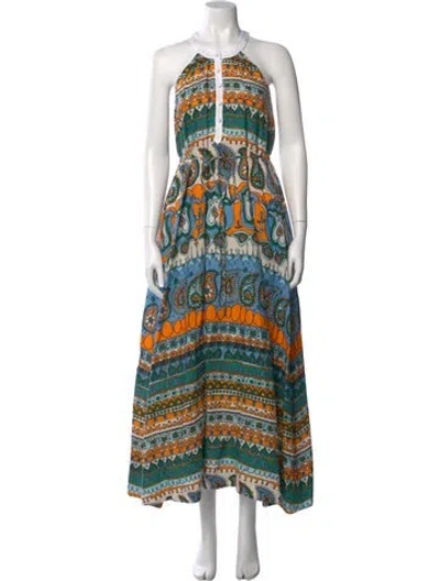 Pre-owned Staud Linen Long Dress In Neutral