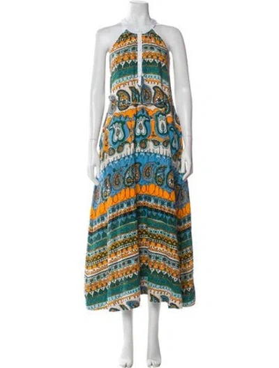 Pre-owned Staud Linen Long Dress In Neutral