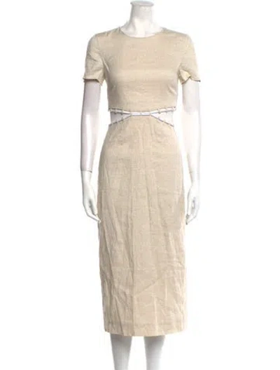 Pre-owned Staud Linen Long Dress In Neutral
