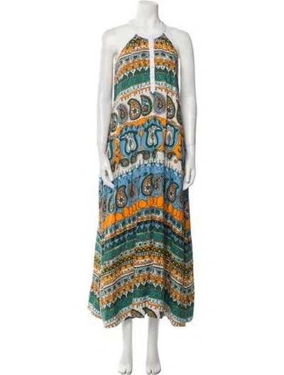 Pre-owned Staud Linen Long Dress In Neutral