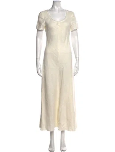 Pre-owned Staud Linen Long Dress In Neutral