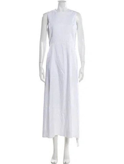 Pre-owned Staud Linen Long Dress In White