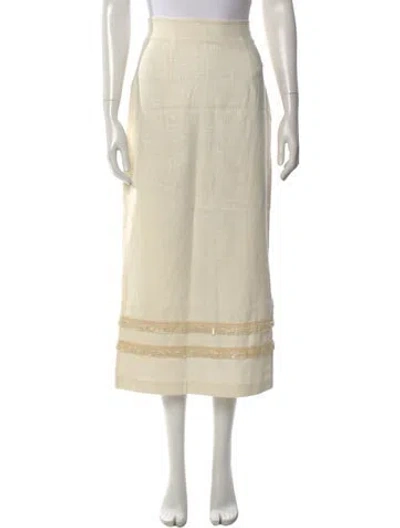 Pre-owned Staud Linen Long Skirt In Neutral