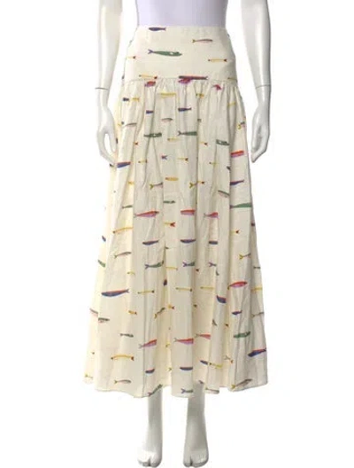 Pre-owned Staud Linen Long Skirt In Neutrals