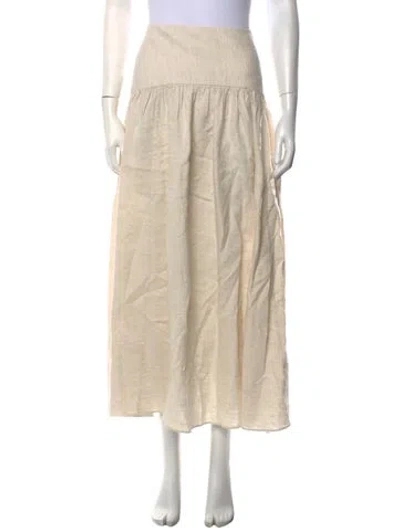 Pre-owned Staud Linen Long Skirt In Neutrals