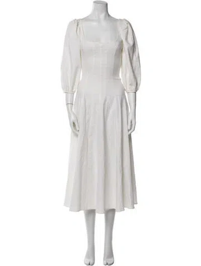 Pre-owned Staud Linen Midi Length Dress In Neutrals