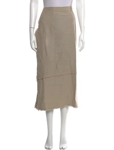 Pre-owned Staud Linen Midi Length Skirt In Neutral