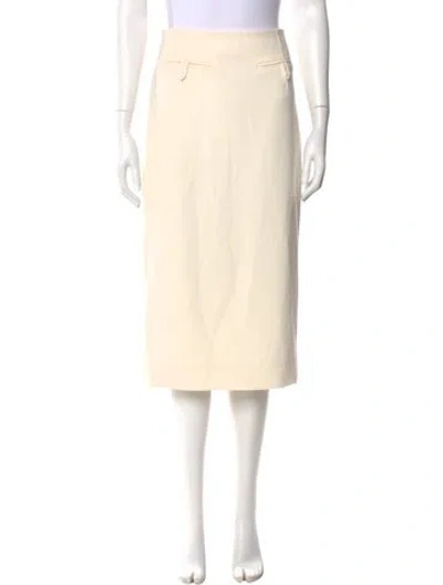 Pre-owned Staud Linen Midi Length Skirt In Neutral
