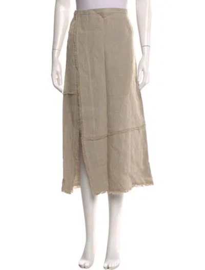 Pre-owned Staud Linen Midi Length Skirt In Neutral