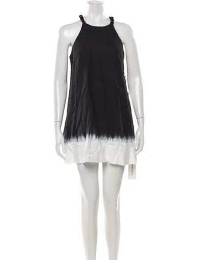 Pre-owned Staud Linen Mini Dress In Black