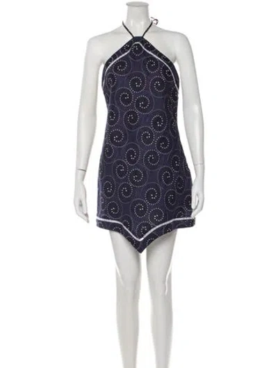 Pre-owned Staud Linen Mini Dress In Blue