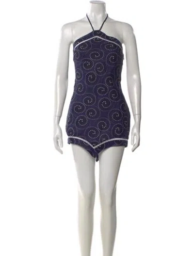 Pre-owned Staud Linen Mini Dress In Blue