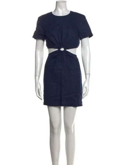 Pre-owned Staud Linen Mini Dress In Blue