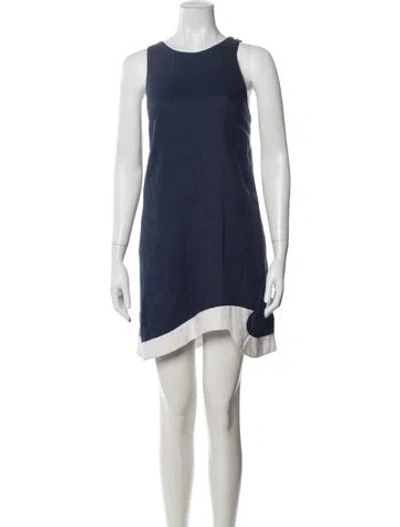 Pre-owned Staud Linen Mini Dress In Blue