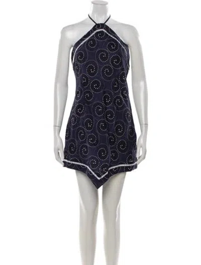 Pre-owned Staud Linen Mini Dress In Blue