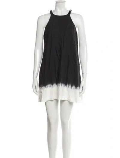 Pre-owned Staud Linen Mini Dress In Gray